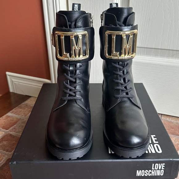 Authentic Love Moschino Leather Combat Boots - Picture 4 of 16